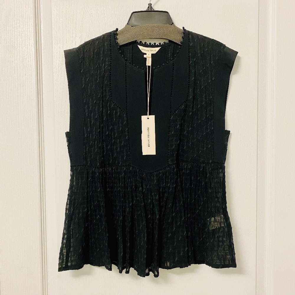 Rebecca Taylor Silk Black Blouse Size 0